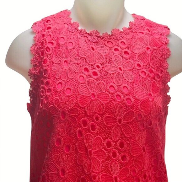 Kate Spade Womens Size 4 Sleeveless Embroidered Lace Sleeveless Eyelet Shift Dre - Picture 5 of 14